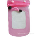Portable Pink Pvc Waterproof Iphone Dry Bag For Swimming , Camping